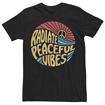 Men's Radiate Peaceful Vibes Vintage Retro Circle Tee