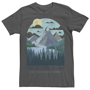 Men's Fitness & Wellness Go Outside More Mountain Scene Tee