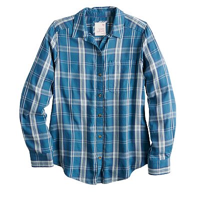 Juniors SO Long Sleeve Button Down Shirt