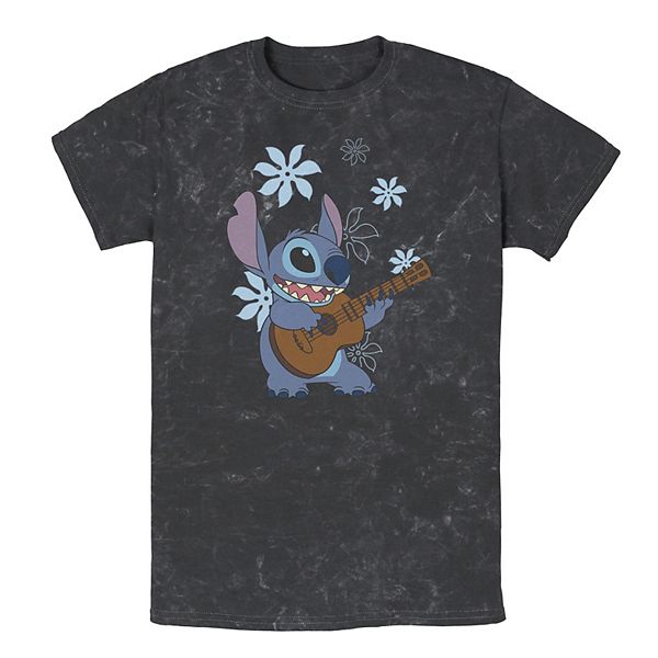 Disney's Lilo & Stitch Men's Flowers Background Wash Tee