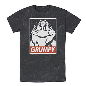 Men's Disney Snow White Grumpy Streetwear Poster Wash Tee