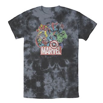 Men's Marvel Avengers Team Retro Comic Vintage Wash Tee