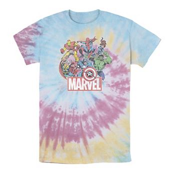Men's Marvel Avengers Team Retro Comic Vintage Wash Tee