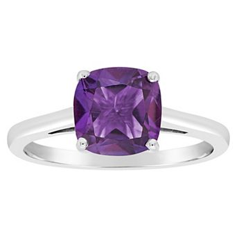 Alyson Layne 14k Gold Cushion Amethyst Solitaire Ring