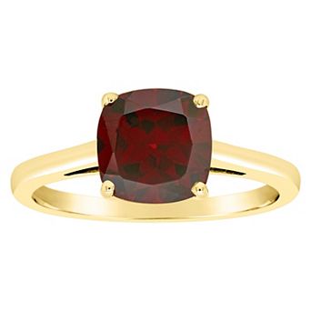 Alyson Layne 14k Gold Cushion Garnet Solitaire Ring