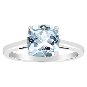 Alyson Layne 14k Gold Cushion Sky Blue Topaz Solitaire Ring