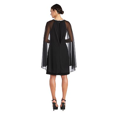 Petite R&M Richards Ruched Neck Chiffon Dress