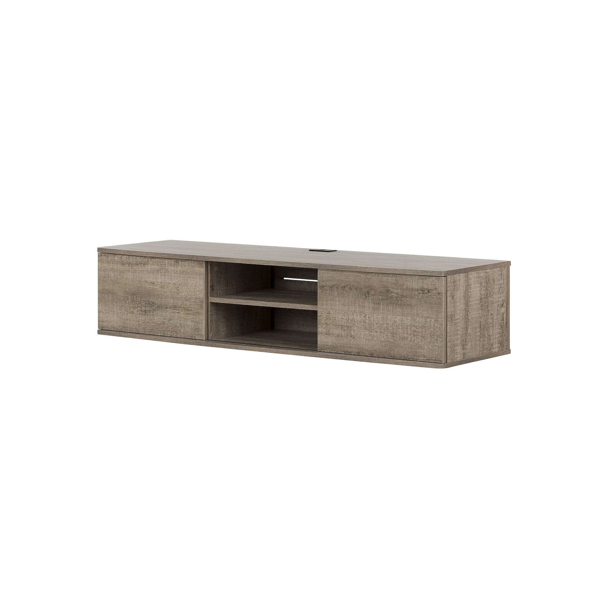 South Shore Agora Wall-Mounted Media Console, Weathered Brown