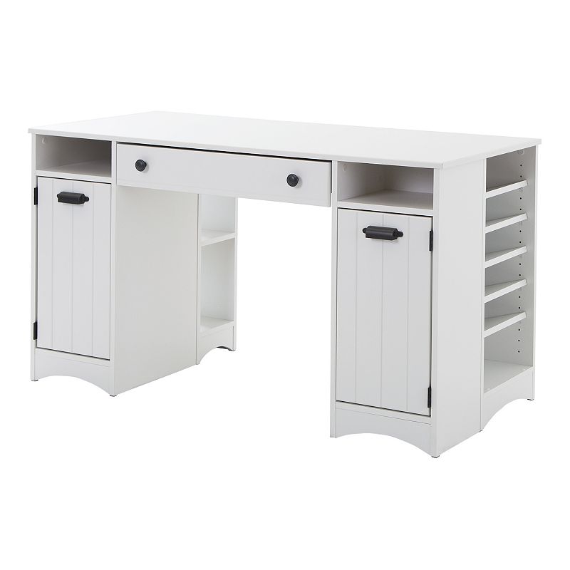 South Shore Artwork Craft Table with Storage, White