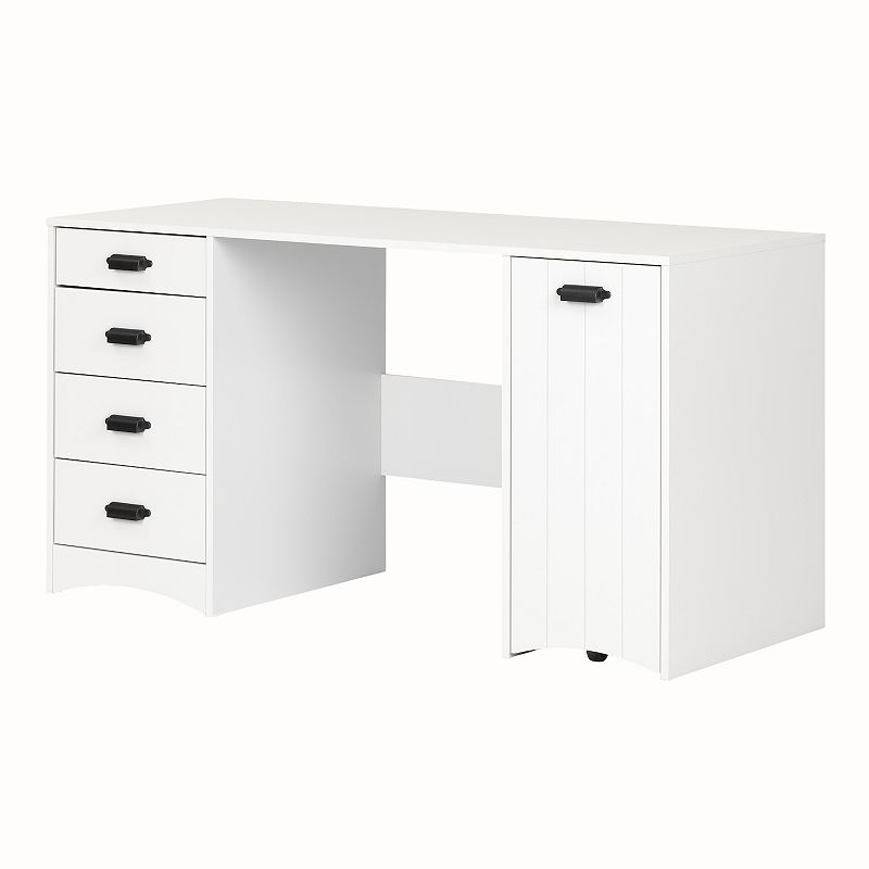 South Shore Artwork Sewing Craft Table & Storage, White