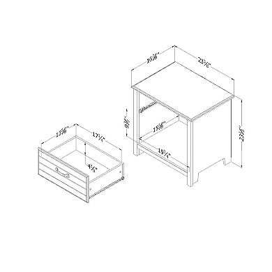 South Shore Asten 1-Drawer Nightstand