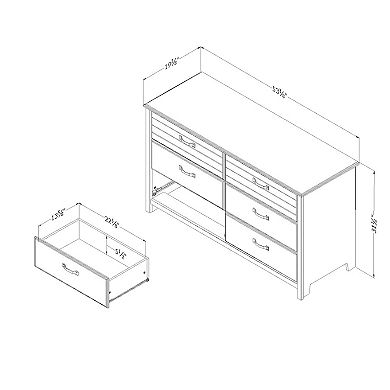 South Shore Asten 6-Drawer Double Dresser