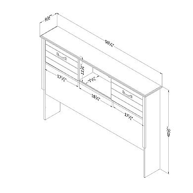 South Shore Asten Bookcase Headboard with Doors