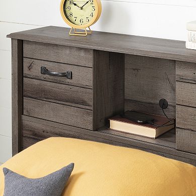 South Shore Asten Bookcase Headboard with Doors