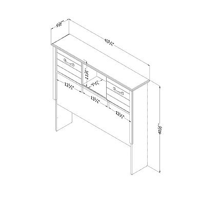 South Shore Asten Bookcase Headboard with Doors