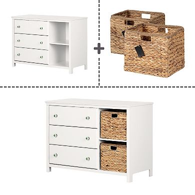 South Shore Balka 3-Drawer Dresser with Baskets