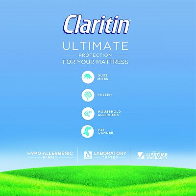 Claritin Ultimate Allergen Barrier Cotton Twin Mattress factory Protector & Pillow Cover