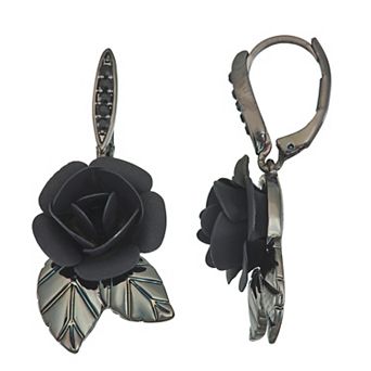 Simply Vera Vera Wang Black Rose Drop Earrings
