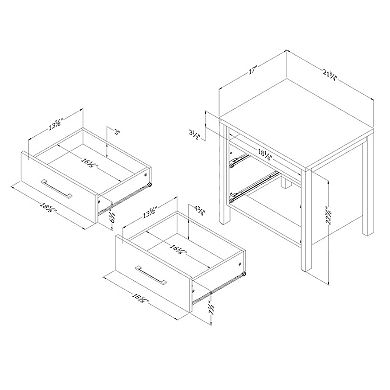 South Shore Gravity 2-Drawer Nightstand