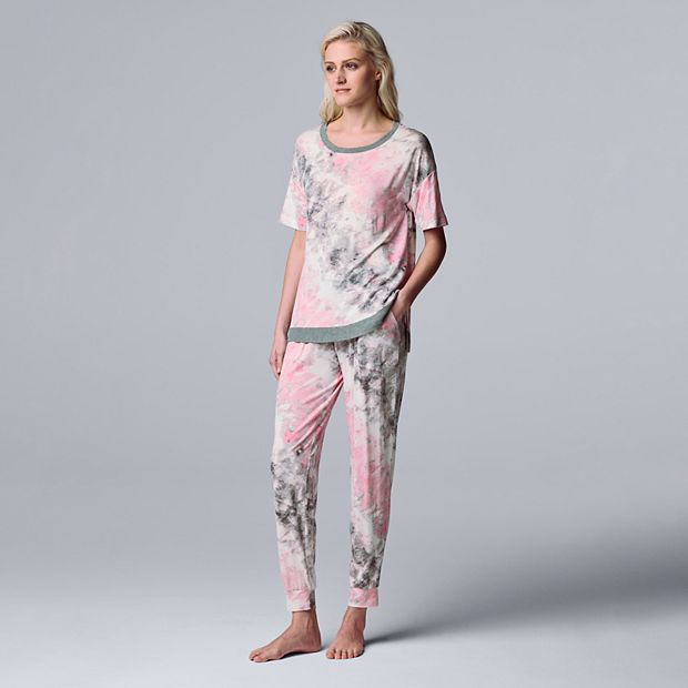 Women's Simply Vera Vera Wang Printed Pajama Top & Jogger Pajama