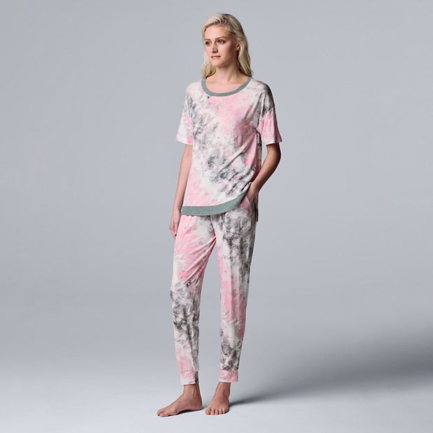 Women's Simply Vera Vera Wang Printed Pajama Top & Jogger Pajama Pants Set