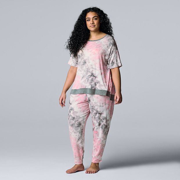 Women's Simply Vera Vera Wang Printed Pajama Top & Jogger Pajama Pants Set