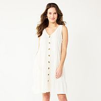 Sonoma Goods For Life Women's Sleeveless Tiered Knit Dress (Ivory)