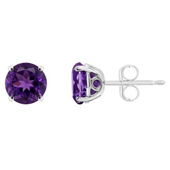Alyson Layne 14k Gold Round Amethyst Stud Earrings