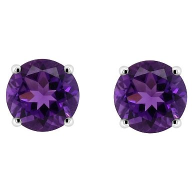 Alyson Layne 14k Gold Round Amethyst Stud Earrings