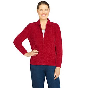 Plus Size Alfred Dunner Chenille Cardigan Sweater