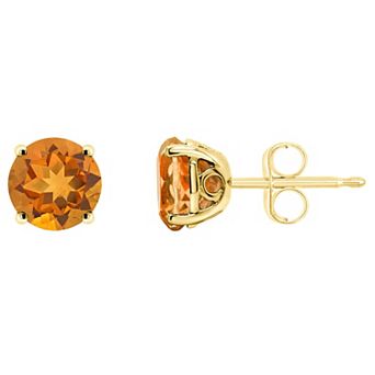 Alyson Layne 14k Gold Round Citrine Stud Earrings