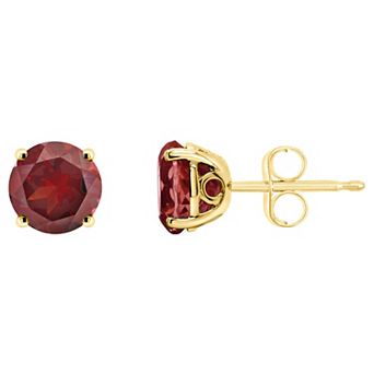 Alyson Layne 14k Gold Round Garnet Stud Earrings