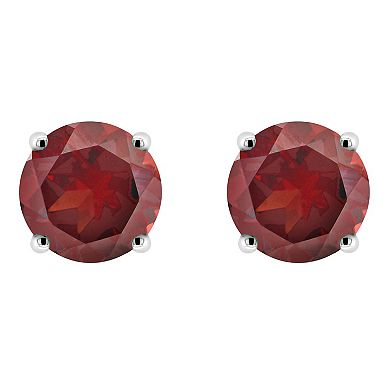 Alyson Layne 14k Gold Round Garnet Stud Earrings