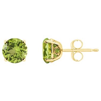Alyson Layne 14k Gold Round Peridot Stud Earrings