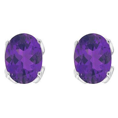 Alyson Layne 14k Gold Oval Amethyst Stud Earrings