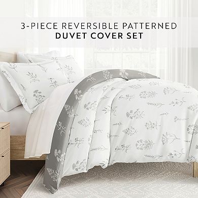 Home Collection Premium Ultra Soft Botany Floral Reversible Duvet Cover Set