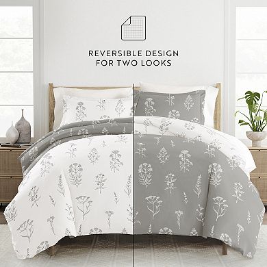 Home Collection Premium Ultra Soft Botany Floral Reversible Duvet Cover Set