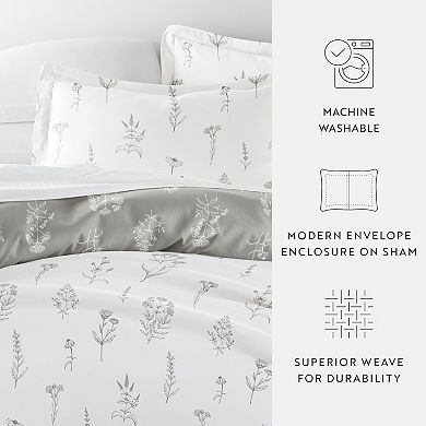 Home Collection Premium Ultra Soft Botany Floral Reversible Duvet Cover Set