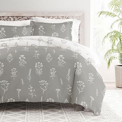 Home Collection Premium Ultra Soft Botany Floral Reversible Duvet Cover Set