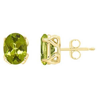 Alyson Layne 14k Gold Oval Peridot Stud Earrings