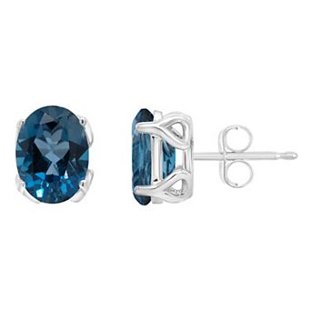 Alyson Layne 14k Gold Oval London Blue Topaz Stud Earrings