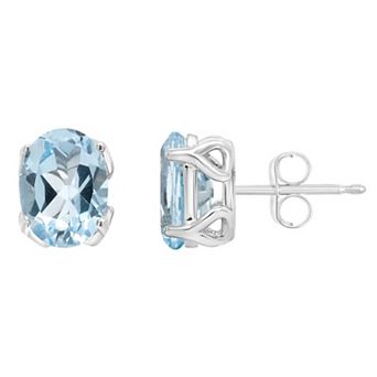 Alyson Layne 14k Gold Oval Sky Blue Topaz Stud Earrings