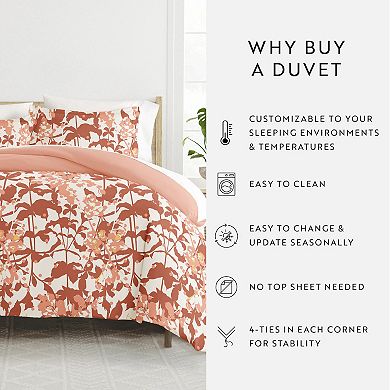 Home Collection Premium Ultra Soft Boho Flower Reversible Duvet Cover Set