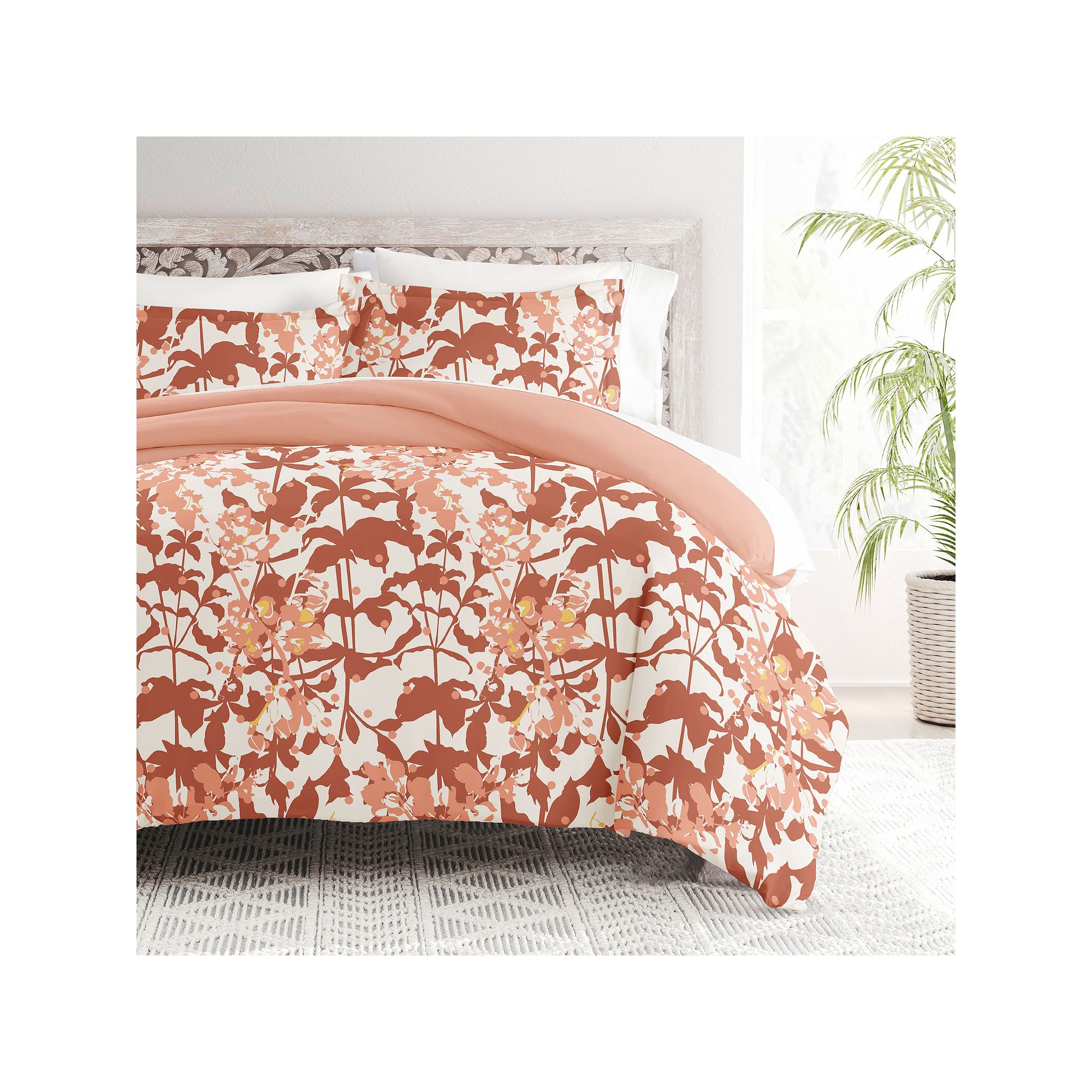 Home Collection Premium Ultra Soft Boho Flower Reversible Duvet Cover Set, 
