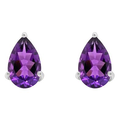 Alyson Layne 14k Gold Pear Cut Amethyst Stud Earrings