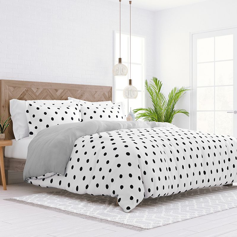 Home Collection Premium Ultra Soft Painted Polkadot Reversible Duvet Cover 