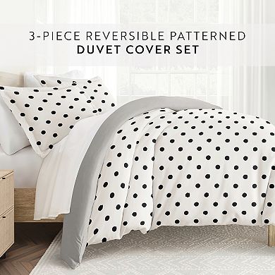 Home Collection Premium Ultra Soft Painted Polkadot Reversible Duvet Cover Set