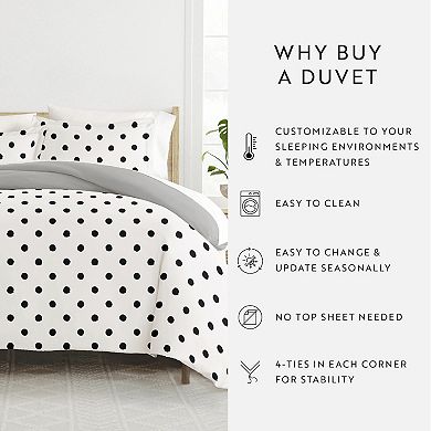 Home Collection Premium Ultra Soft Painted Polkadot Reversible Duvet Cover Set