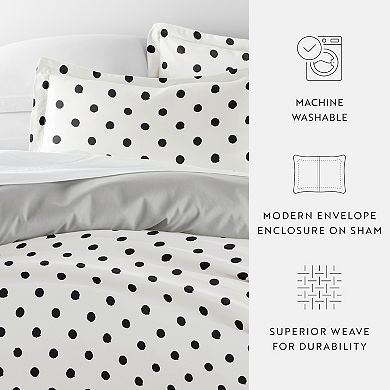 Home Collection Premium Ultra Soft Painted Polkadot Reversible Duvet Cover Set