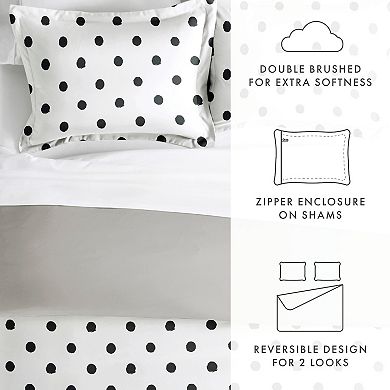 Home Collection Premium Ultra Soft Painted Polkadot Reversible Duvet Cover Set